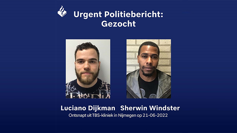 Politie dringend op zoek naar: Luciano Dijkman en Sherwin Benshomin Windster