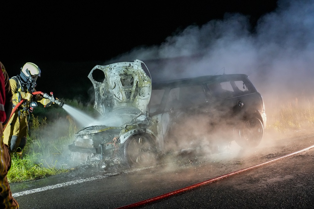 Bestuurster komt met de schrik vrij bij autobrand