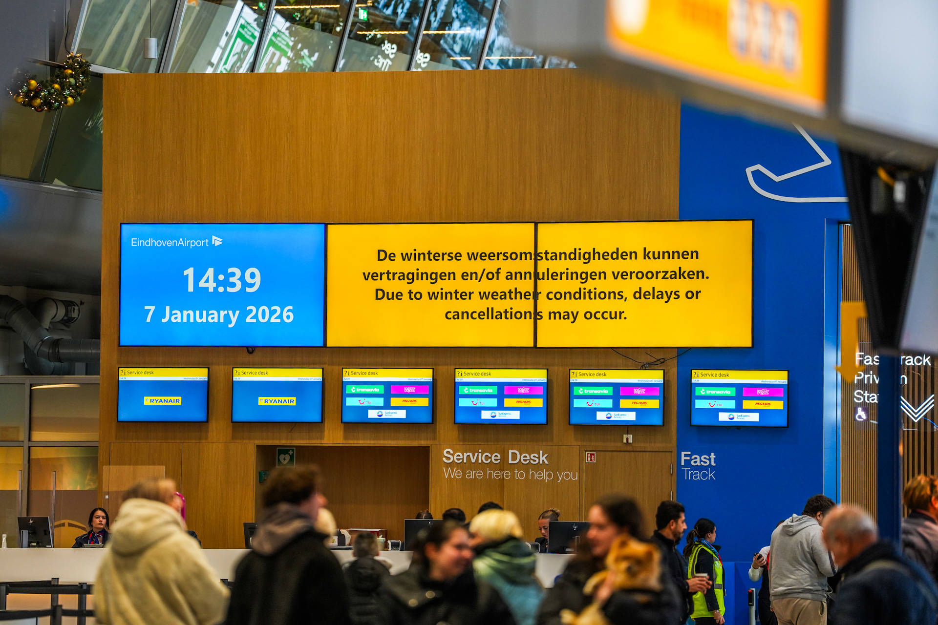 Vluchten geschrapt op vliegveld door winterse weer