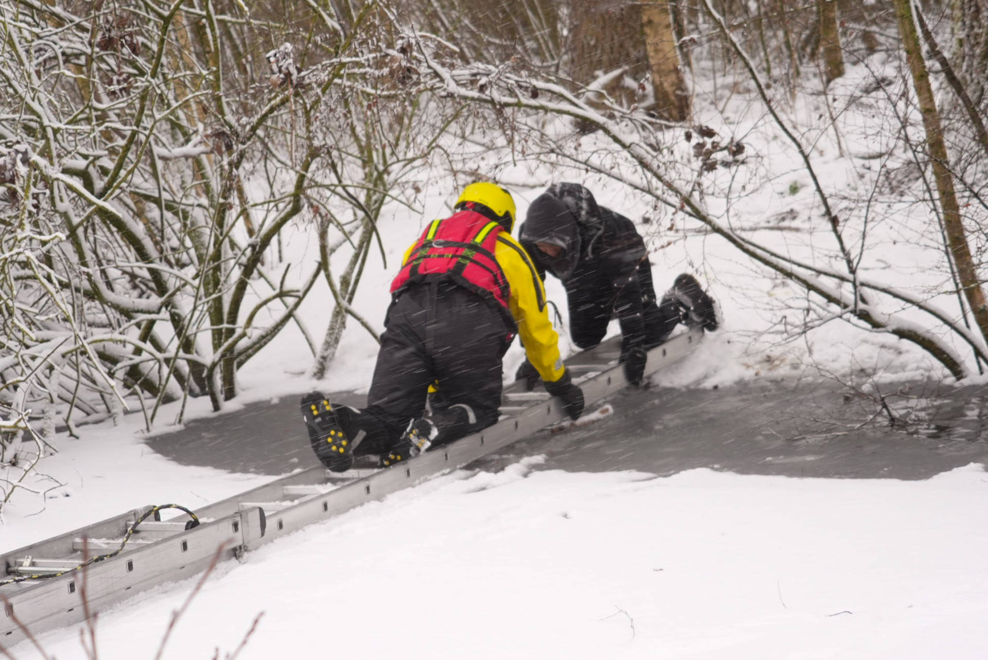 Brandweer redt jongen die door ijs zakte en vastzat op eiland