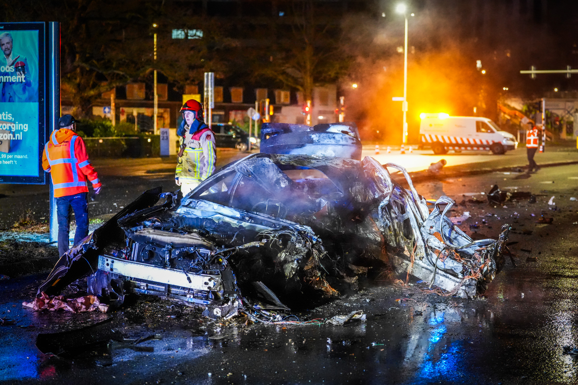 Ravage na crash, bestuurder zwaargewond