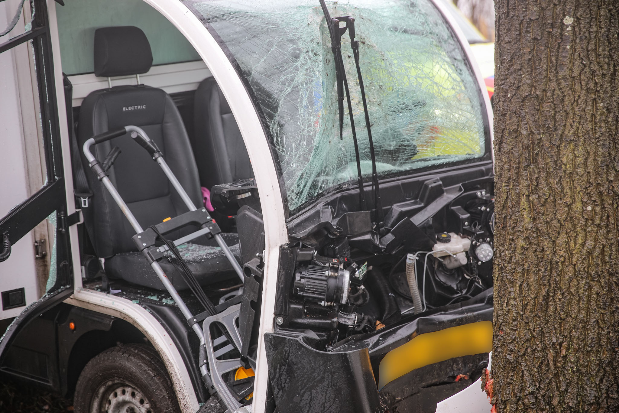 Bezorgauto botst tegen boom, bestuurder gewond