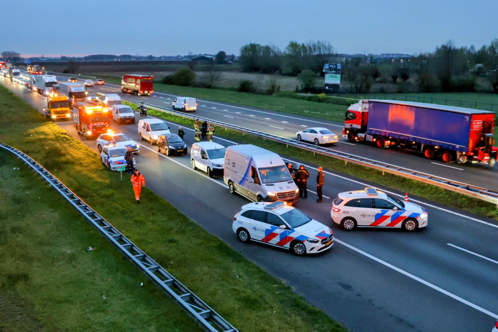 Persoon gereanimeerd na incident op snelweg