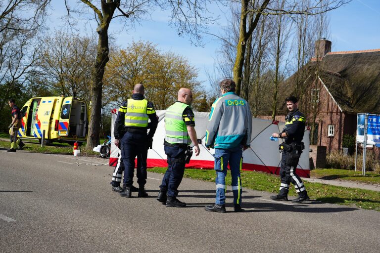 Motorrijder (67) overleden na botsing tegen boom