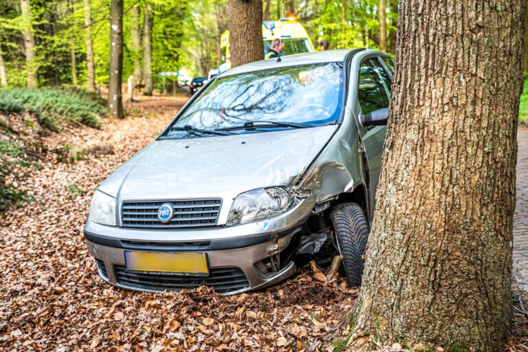 Automobilist botst met auto tegen boom