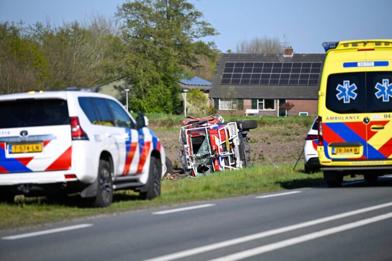 Vijf gewonden na ernstig ongeluk tussen taxi en brandweerwagen