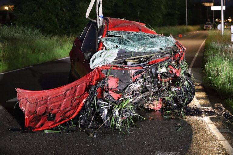 Bestuurder overleden na botsing tegen boom
