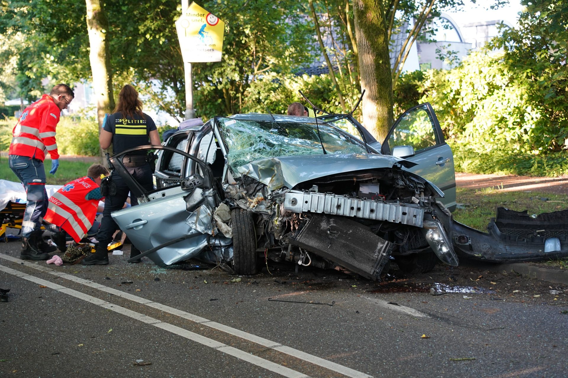 Meerdere gewonden nadat auto tegen boom botst