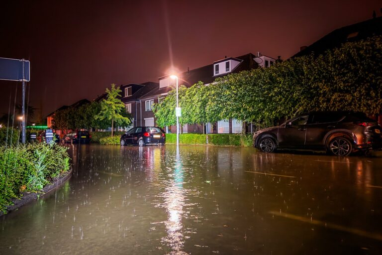 Noodweer zet straten onder water, bomen omgevallen