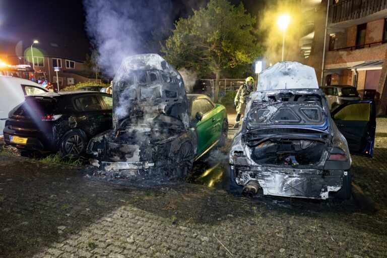 Twee auto’s volledig verwoest door brand