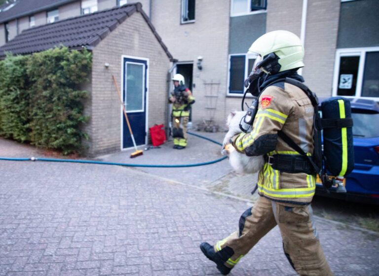 Brandweer haalt kat uit huis tijdens woningbrand