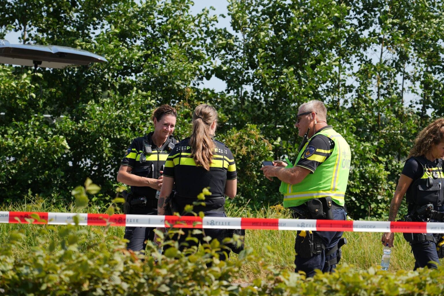 Brandweertent op locatie bij onderzoek in Dongen