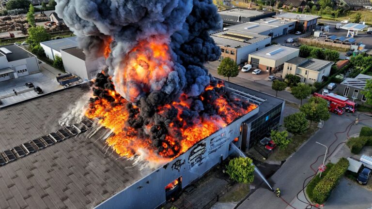 Zeer grote brand verwoest bedrijfspand