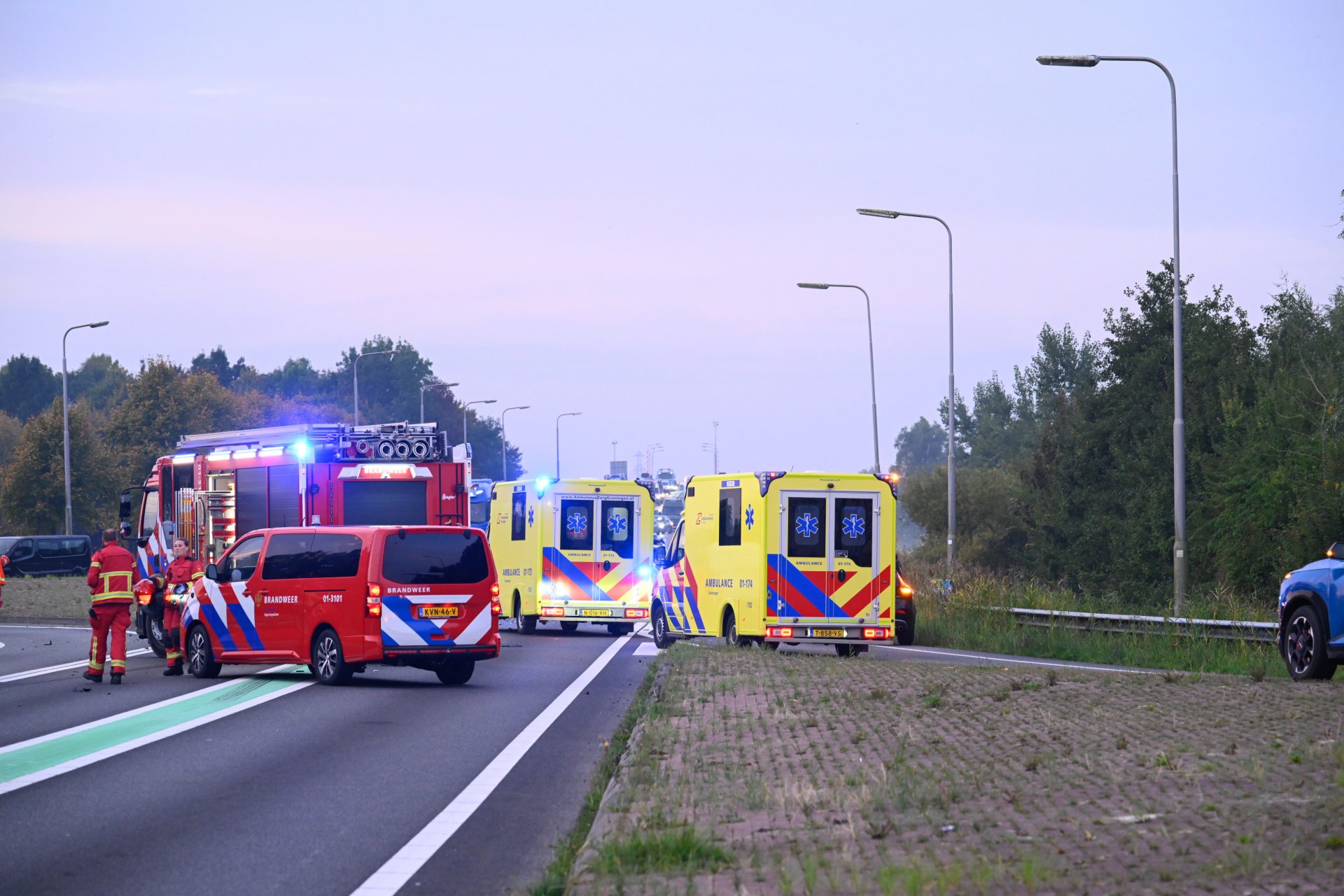 Meerdere gewonden bij ernstig ongeval, traumahelikopter geland