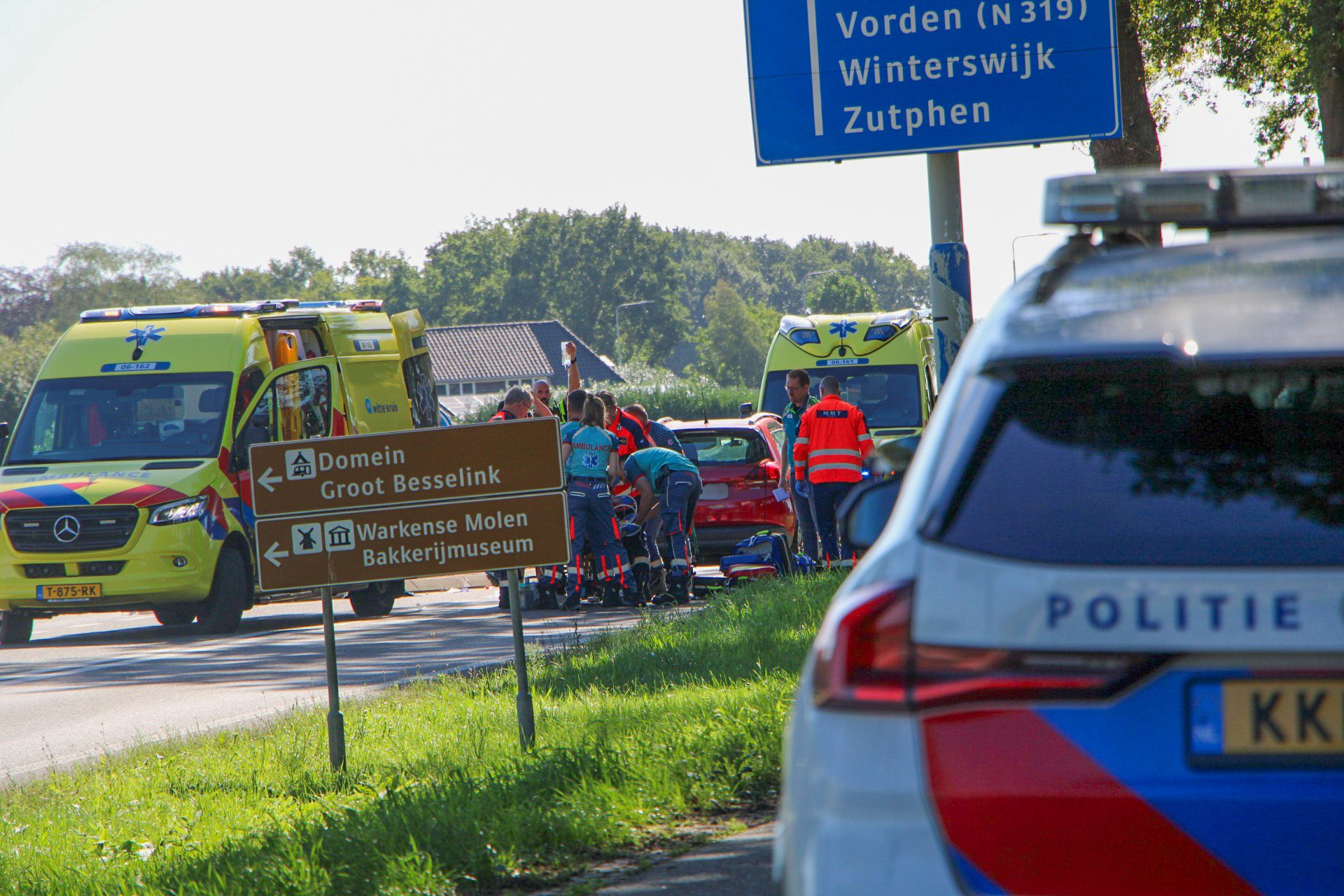 Traumahelikopter ingezet na aanrijding met fietser
