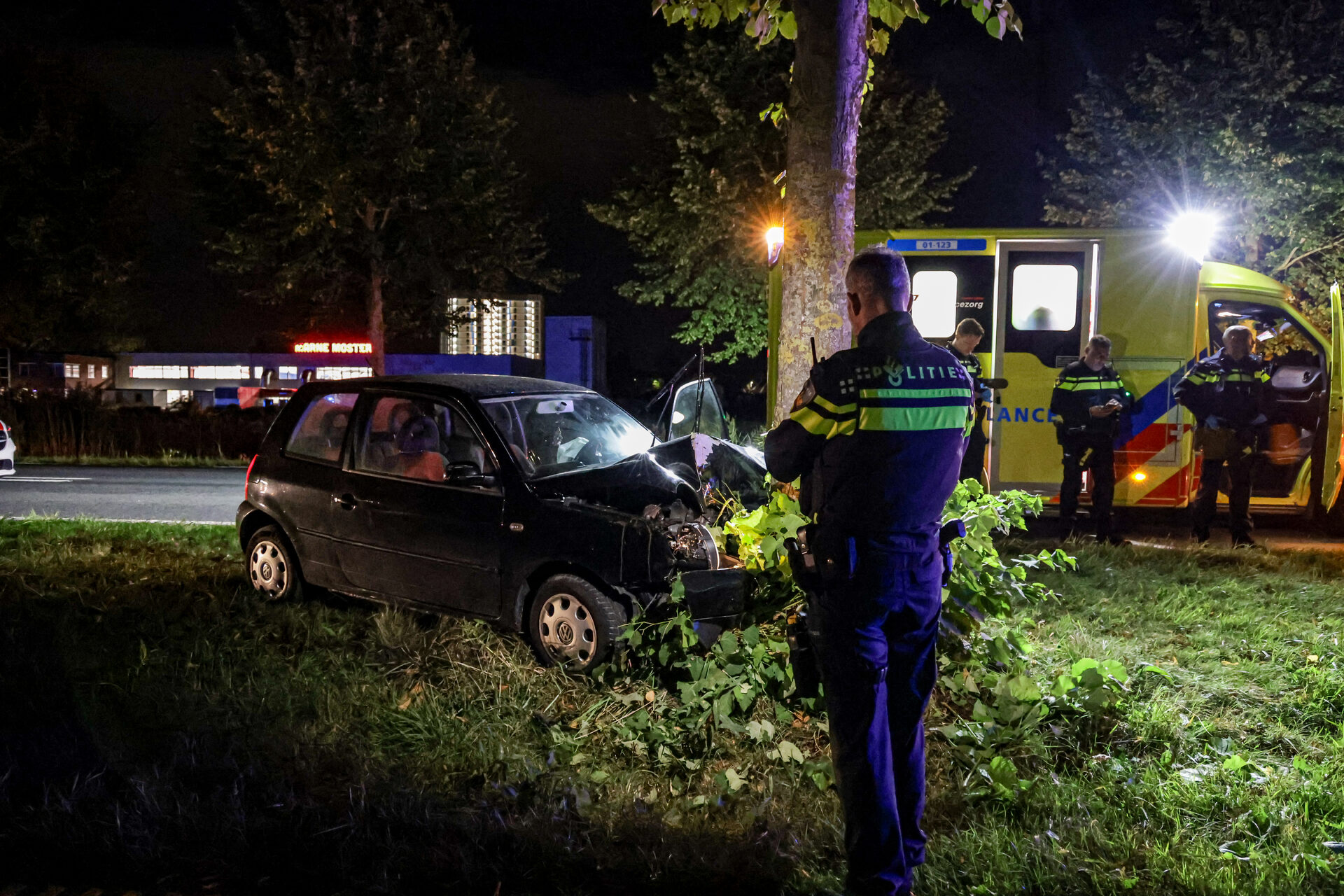 Automobilist gewond na botsing tegen boom