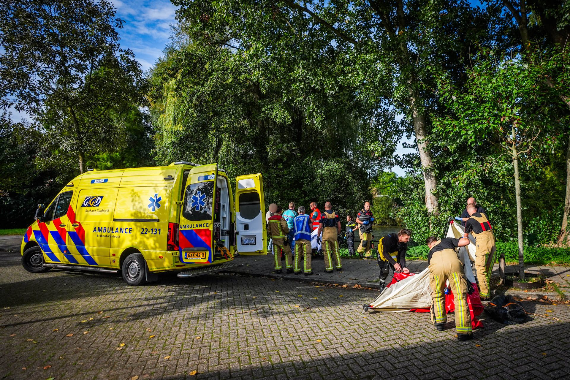 Omstanders redden oudere vrouw uit vijver
